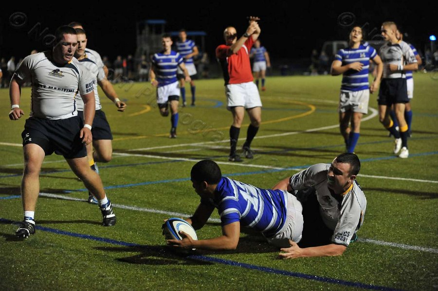 Wheaton Men\'s Rugby vs Mass Maritime.  Photo by Keith Nordstrom
